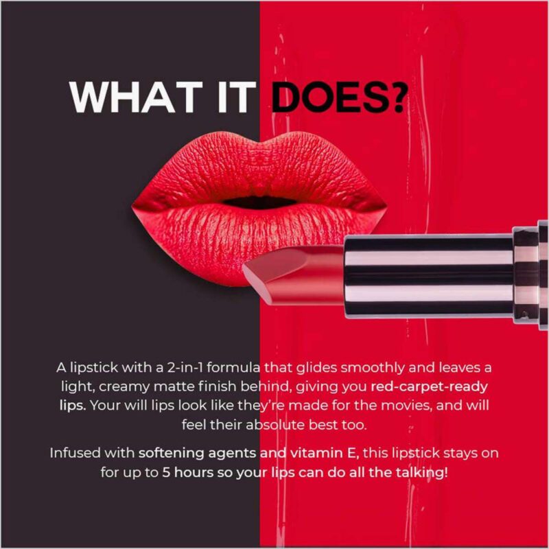 COLORBAR Velvet Matte Lipstick - Way Beyond 109 - 4.2g - Image 4