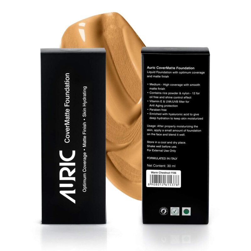 Auric CoverMatte Foundation Warm Chestnut-1106 - Image 3