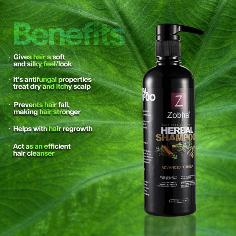 Zobha Hair Fall Control Herbal Shampoo Advanced Formula - 500ml - Image 3