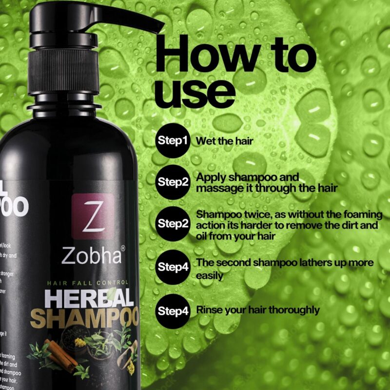 Zobha Hair Fall Control Herbal Shampoo Advanced Formula - 500ml - Image 4