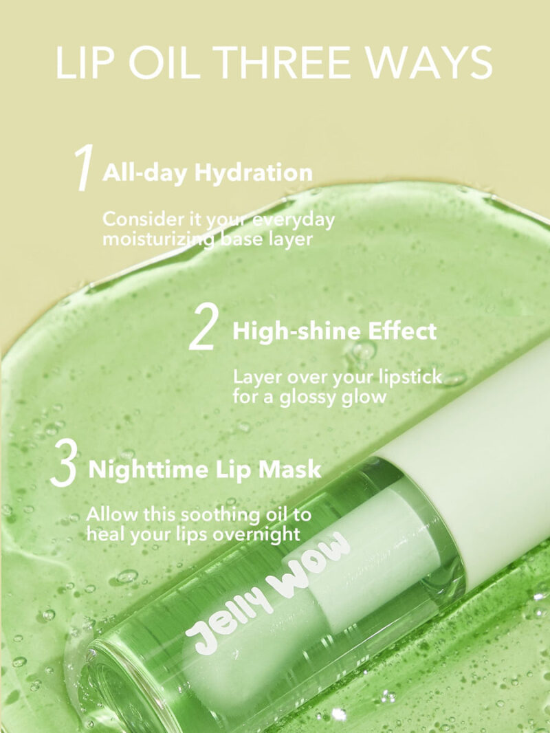SHEGLAM JELLY WOW HYDRATING LIP OIL-GREEN APPLE ENVY (6GM) - Image 5