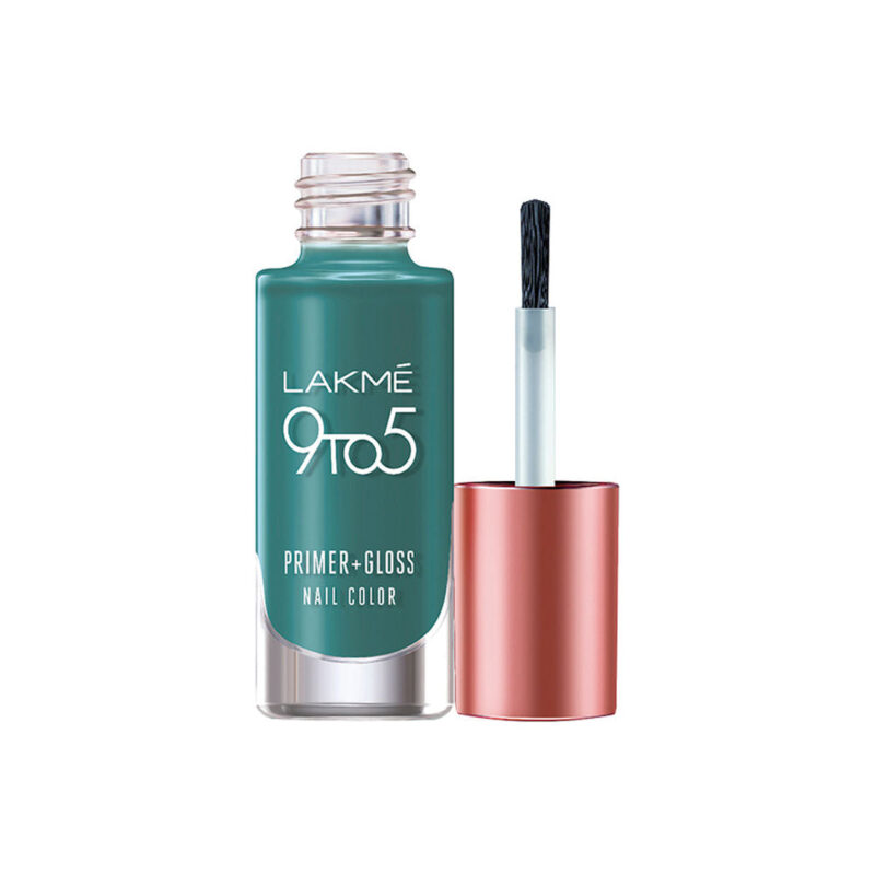 LakmÃ© 9 to 5 Primer + Gloss Nail Colour, Teal Deal, 6 ml