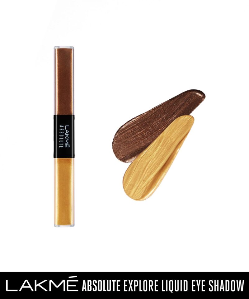 Lakme Absolute Explore Liquid Eye shadow Blackstar Gold & Karat Gold 10ml - Image 2
