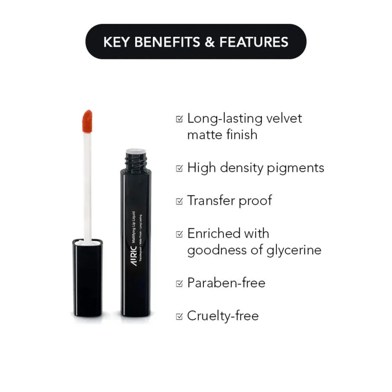 Auric Mattifying Lip Liquid Tangorush-3303 (4ml) - Image 6