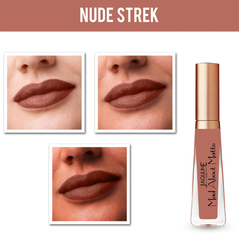 Jaquline USA Mad About Matte Liquid Lipstick Nude Streak 6.5ml - Image 4