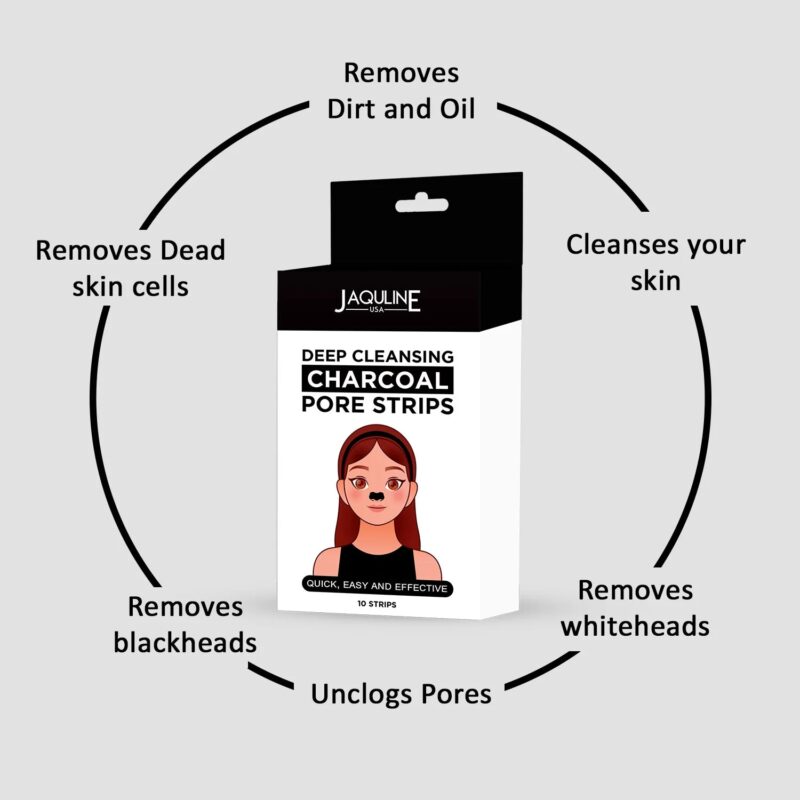 Jaquline USA Deep Cleansing Charcoal Pore Strips - Image 2