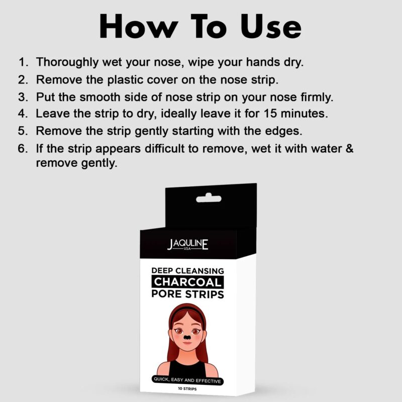 Jaquline USA Deep Cleansing Charcoal Pore Strips - Image 4