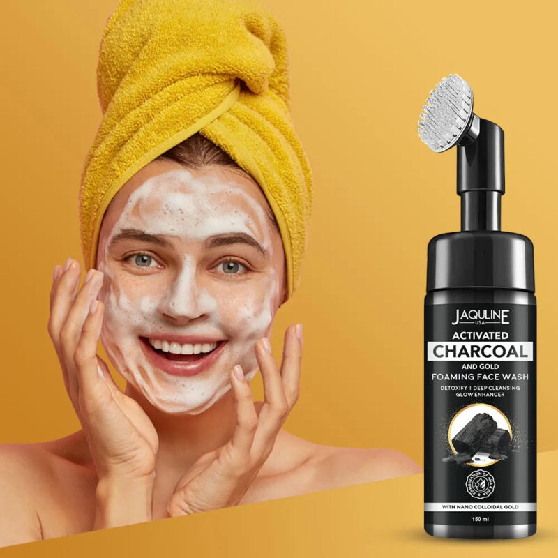 Jaquline USA Charcoal and Gold Foaming facewash 150ml - Image 3