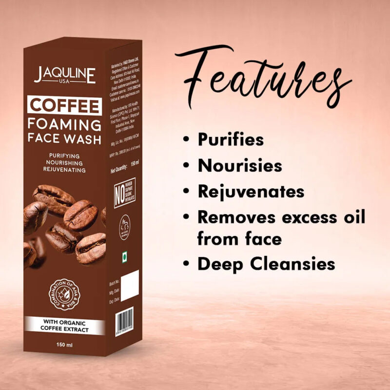 Jaquline USA Coffee Foaming facewash 150ml - Image 3