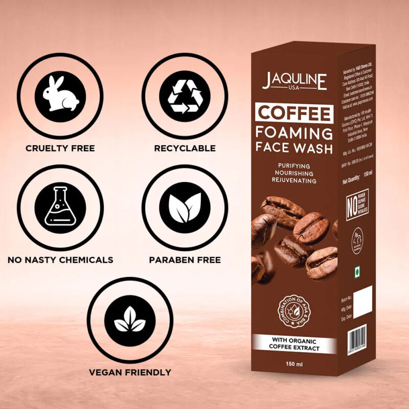 Jaquline USA Coffee Foaming facewash 150ml - Image 5