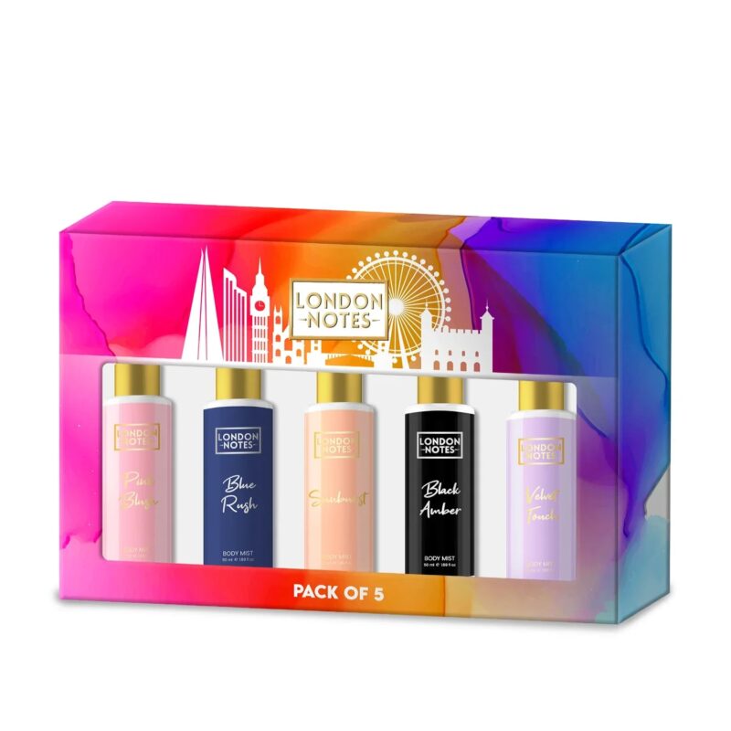 London Notes Pack Of 5 50ML Body Spray Gift Set - Image 2