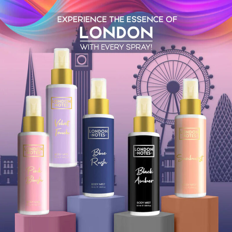 London Notes Pack Of 5 50ML Body Spray Gift Set - Image 3
