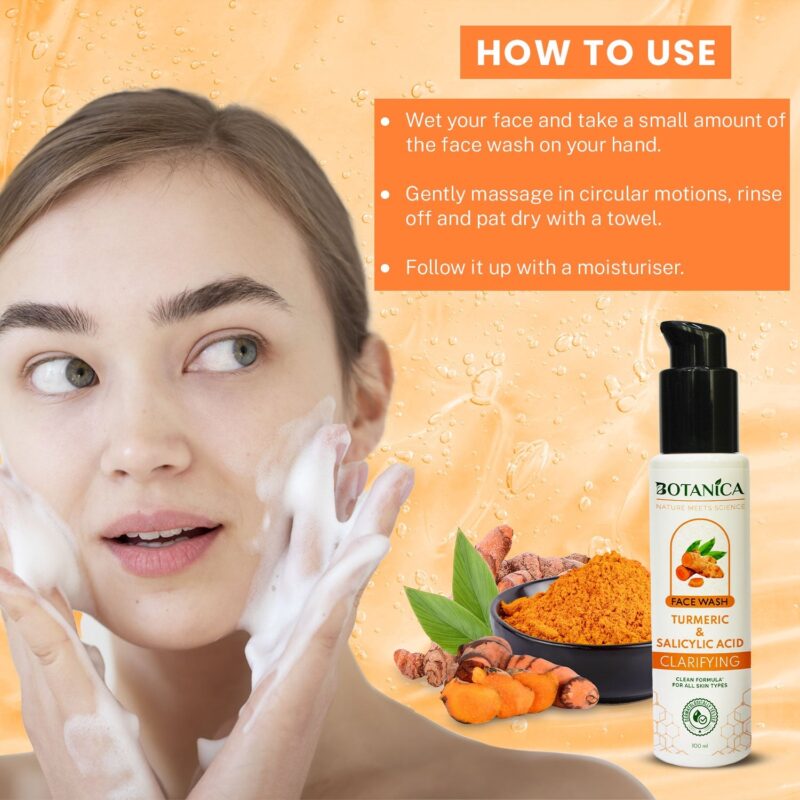 Botanica Turmeric Salicylic Face wash 100ml - Image 2