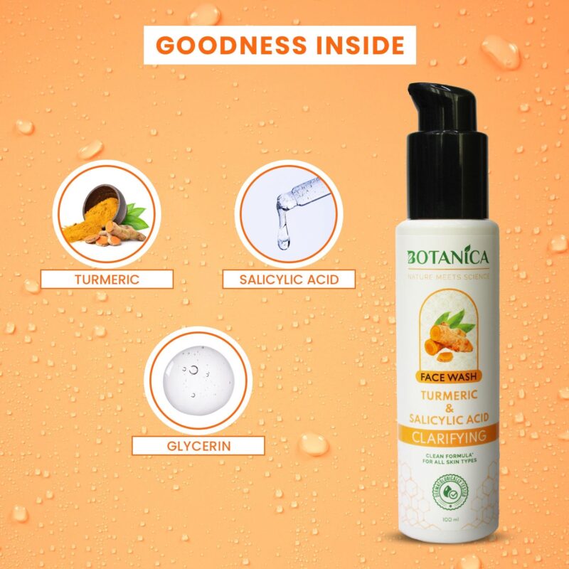 Botanica Turmeric Salicylic Face wash 100ml - Image 4