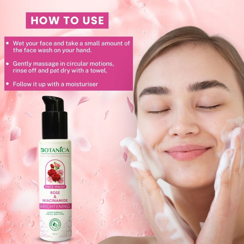 Botanica Rose Niacinamide Face wash 100ml - Image 2