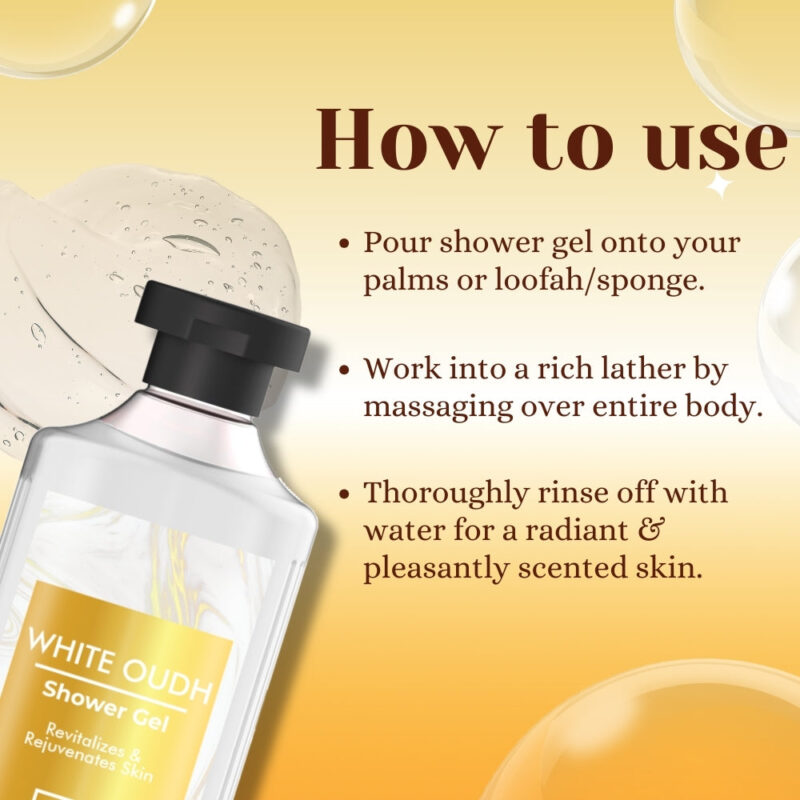 London Notes Shower Gel-250ml White Oudh - Image 4