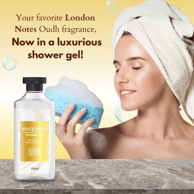 London Notes Shower Gel-250ml White Oudh - Image 7
