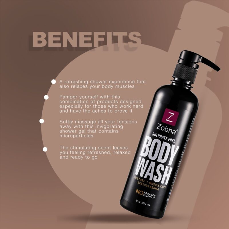 Zobha Muscle Relaxant Body Wash - 500ml - Image 3