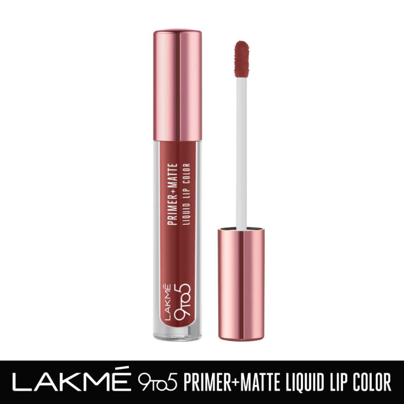 Lakme 9to5 Primer + Matte Liquid Lip Color - Intense Latte 4.2ml - Image 4