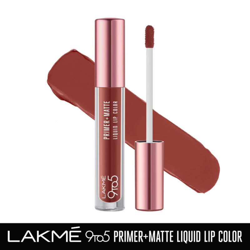 Lakme 9to5 Primer + Matte Liquid Lip Color - Intense Latte 4.2ml - Image 3