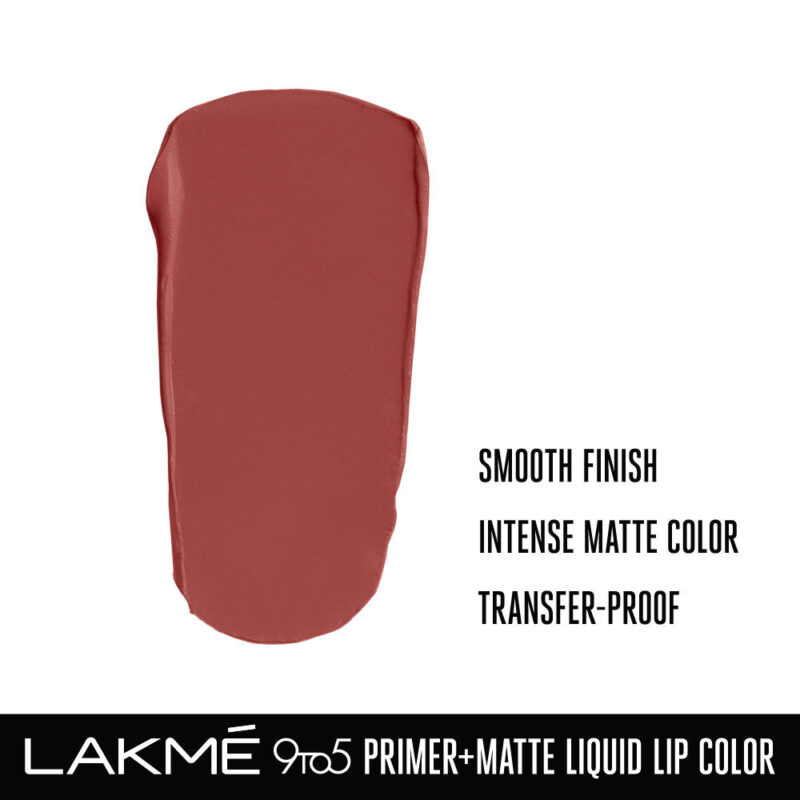 Lakme 9to5 Primer + Matte Liquid Lip Color - Intense Latte 4.2ml - Image 2