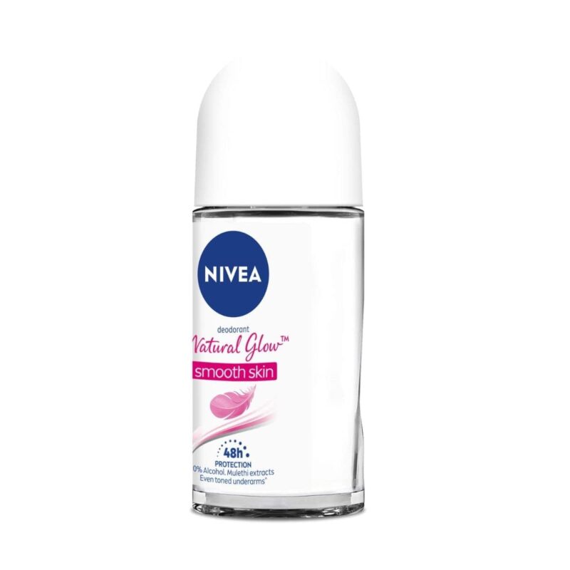 NIVEA Natural Glow Smooth Skin Deodorant Roll On for Women - 50ml - Image 2