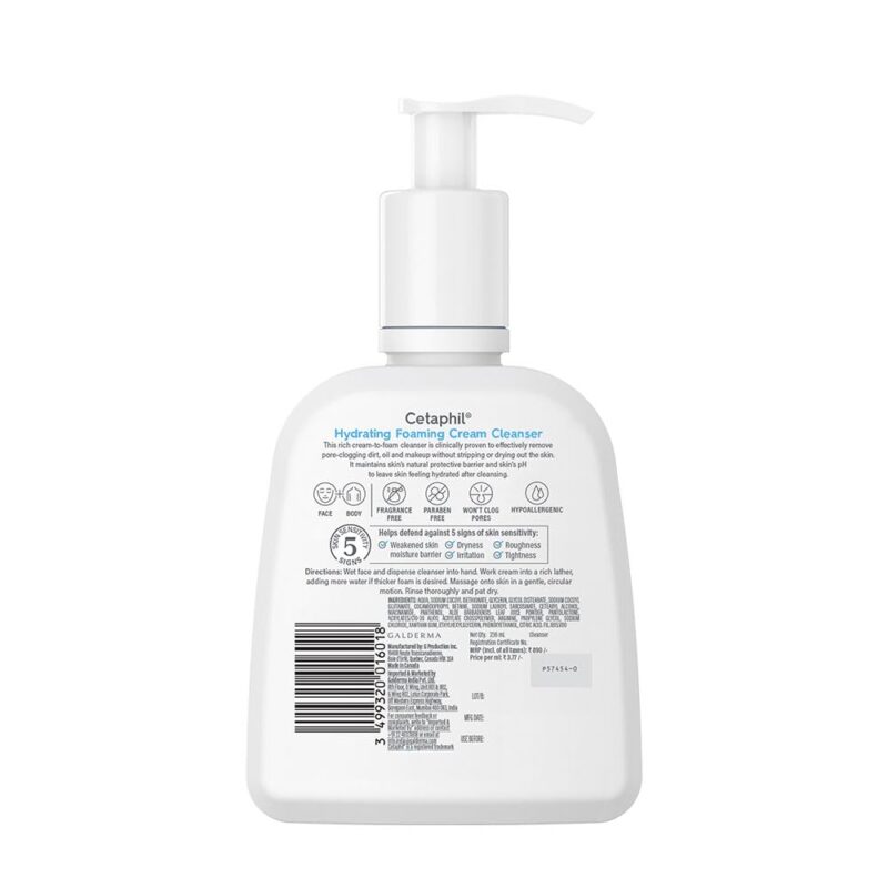 Cetaphil Hydrating foaming Face Wash, Cream to Foam Cleanser 236ml | Niacinamide, Pro-Vitamin B5 & and Aloe for Gentle Cleansing - Image 6