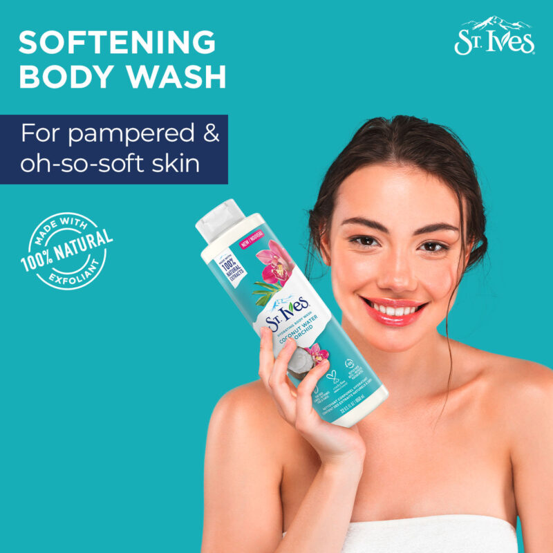 St Ives Coconut Water & Orchid Hydrating Body wash - 650ml - Image 4