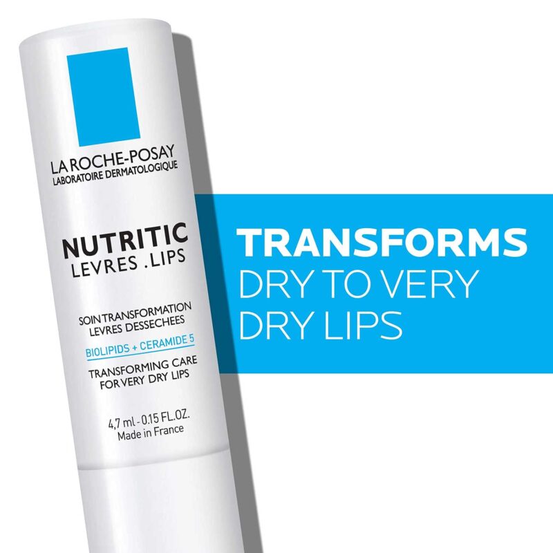 La Roche-Posay Nutritic Lip Balm for Very Dry Lips, Soothes and Repairs Chapped Lips with Shea Butter and Ceramides, 0.15 Fl Oz (Pack of 1) - Image 4