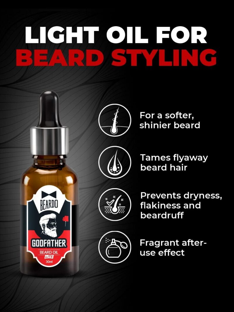 Beardo Beard Oil for men - Godfather Lite Beard and Moustache Oil - 30ml - Image 3
