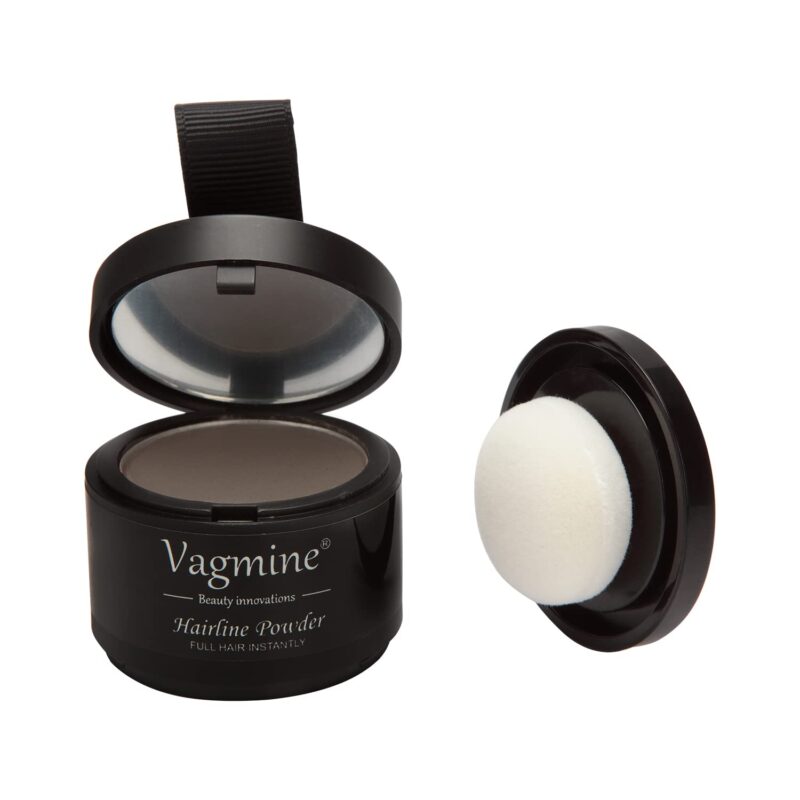 VAGMINE Hair Line Powder for Hair & Beard â€“ Root Concealer & Gray Hair Coverage for Men and Women Dark Brown 5g