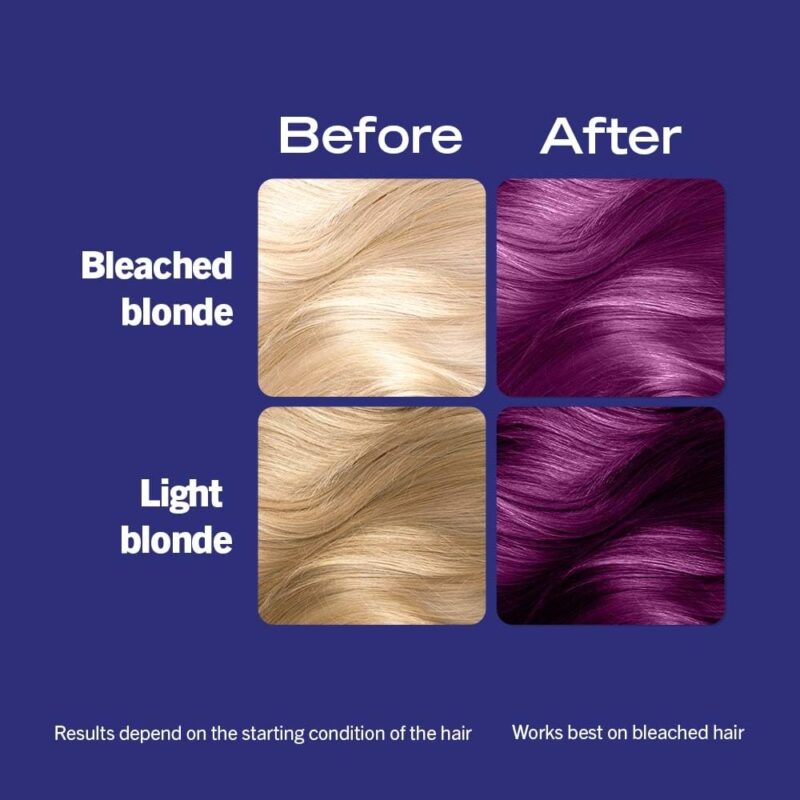 Schwarzkopf LIVE Ultra Brights Purple Punk Semi-Permanent Hair Dye 094, Purple Hair Dye for Bright or Pastel Hair Colour, Vibrant Colour Lasts up to 15 Washes - Image 4