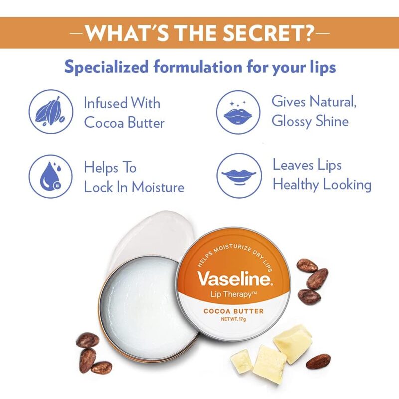 Vaseline Lip Tin Cocoa Butter - 20G - Image 3