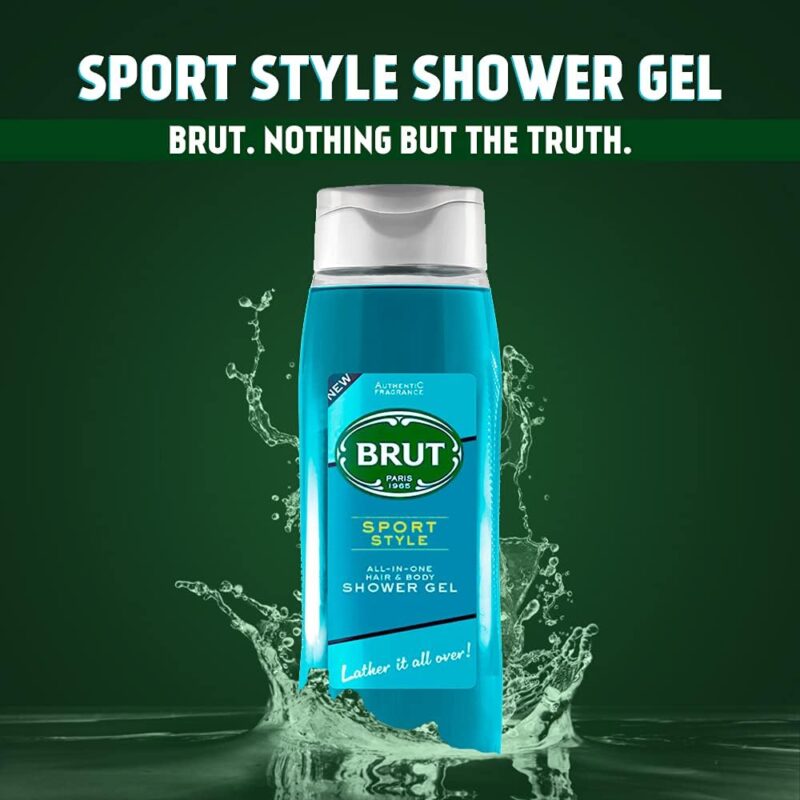 Brut Sport Style ALL-IN-ONE Shower gel for Hair & Body - 500ml - Image 2