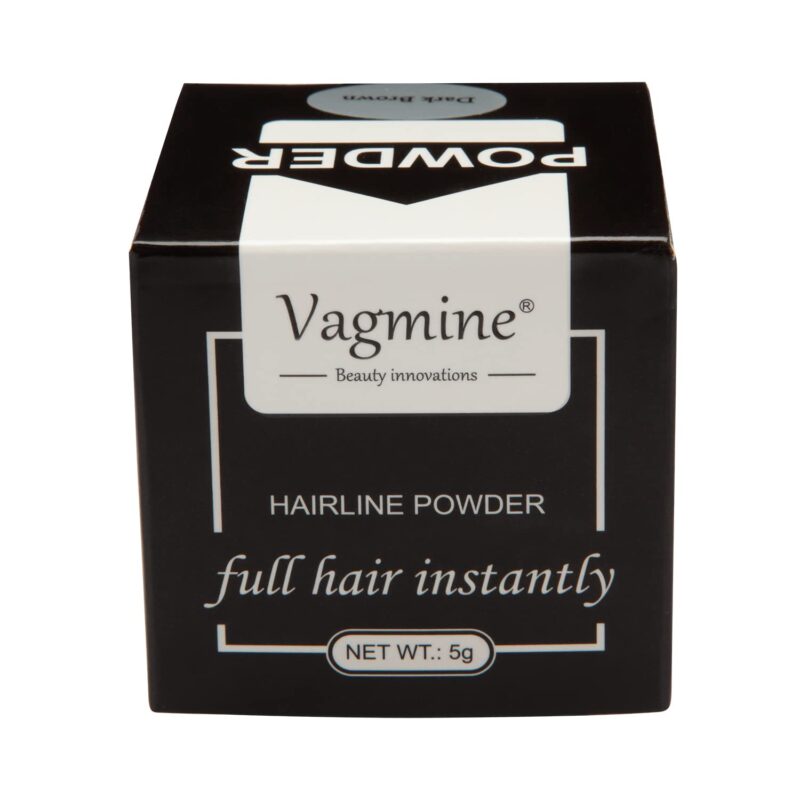 VAGMINE Hair Line Powder for Hair & Beard â€“ Root Concealer & Gray Hair Coverage for Men and Women Dark Brown 5g - Image 3