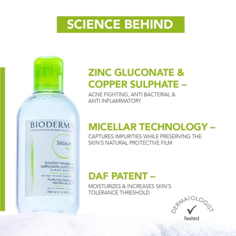 Bioderma SÃ©bium Cleansing Water and Makeup Removing Solution - 100 ml - Image 2