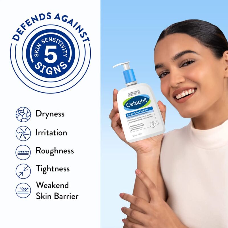 Cetaphil Gentle Skin Cleanser For Dry, Normal Sensitive Skin, 500ml Hydrating Face Wash With Niacinamide,Vitamin B5, Dermatologist Recommended, Paraben, Sulphate Free - Image 5