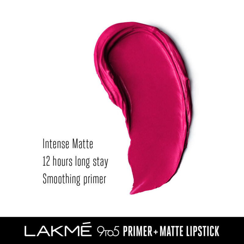 Lakme 9to5 Primer + Matte Lipstick MP14 Rose Day - Image 3