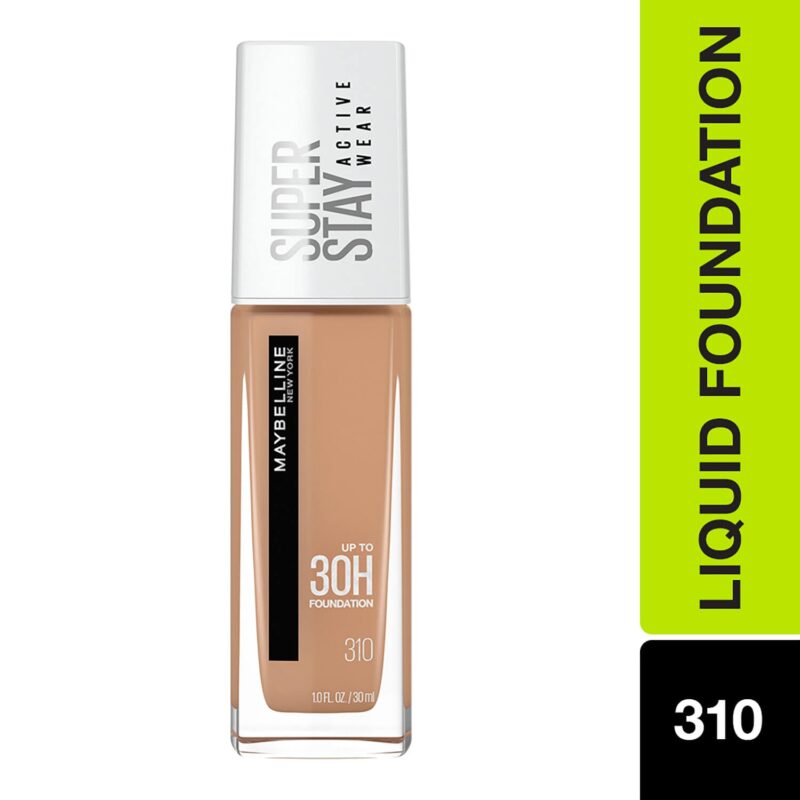 Maybelline New York Super Stay Full Coverage Active Wear Liquid Foundation 310, Sun Beige | Matte Finish with 30 HR Wear; Transfer Proof, 30 ml - Image 2