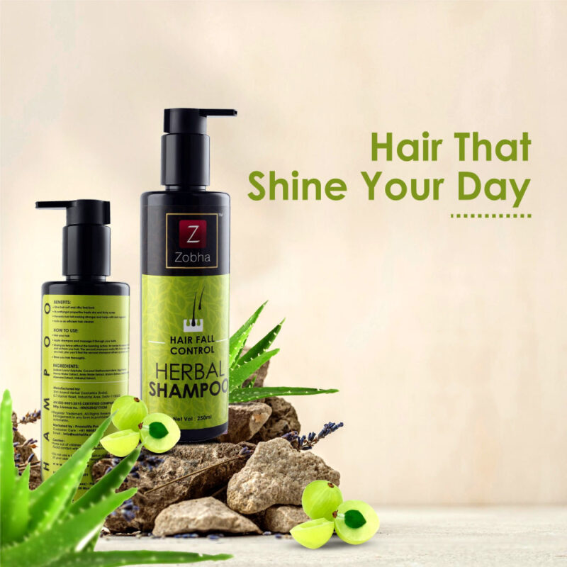Zobha Herbal Shampoo With Hair Fall Control - 250ml - Image 2