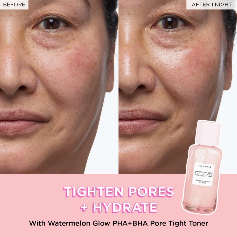 Glow Recipe PHA + BHA Face Toner - Skin Care Toner, Pore Minimizer & Gentle Face Exfoliant - Exfoliating, Soothing, Tightening & Hydrating Toner with Hyaluronic Acid & Watermelon (40ml) (Mini) (Mini) - Image 4
