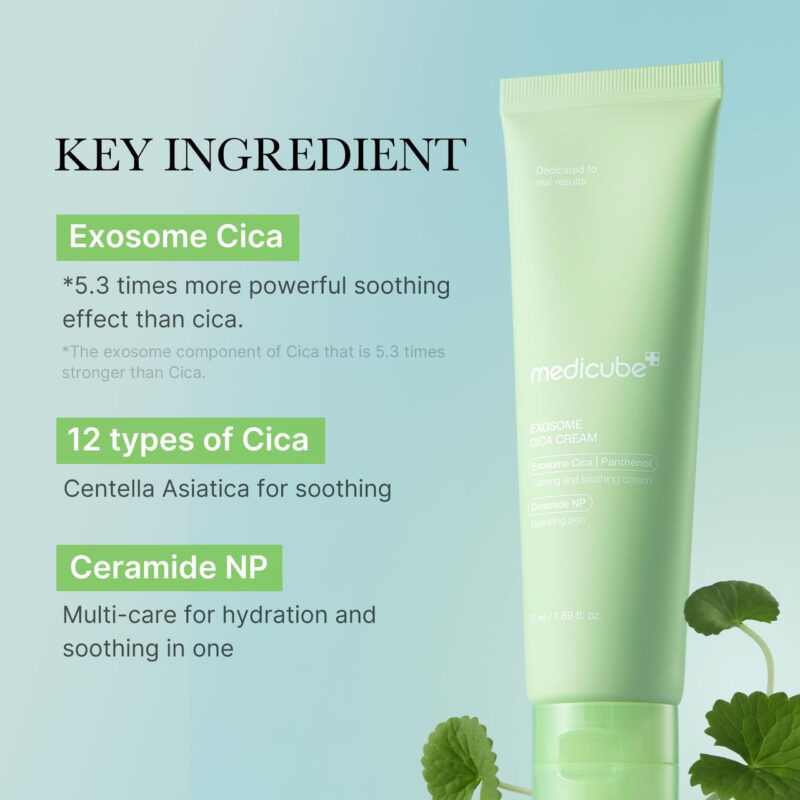 Medicube Exosome Cica Tea Tree Cream For Sensitive Skin With Centella Asiatica Help Reduce Redness And Breakouts. | Low-Irritating, Moisturizing Daily Texture Care | Korean Skincare | 1.7 Fl Oz - Image 5