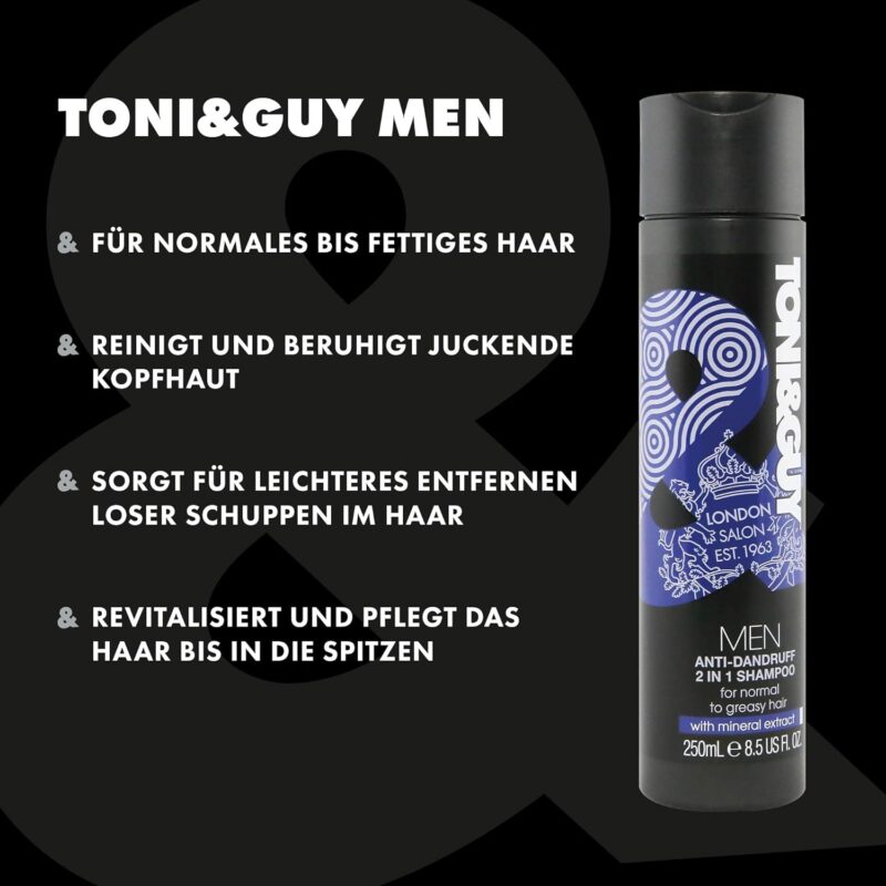 Toni&Guy Men Anti-Dandruff 2-in-1 Shampoo - 250mL - Image 2