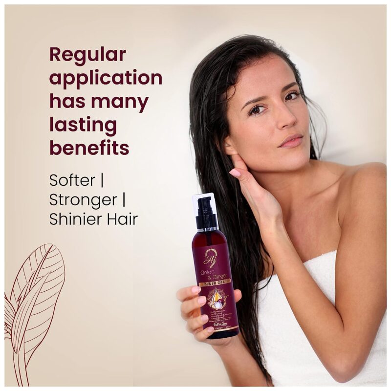 Hi9 Onion & Ginger Hair Oil, Hair Fall Control Healthy Hair200ML - Image 4