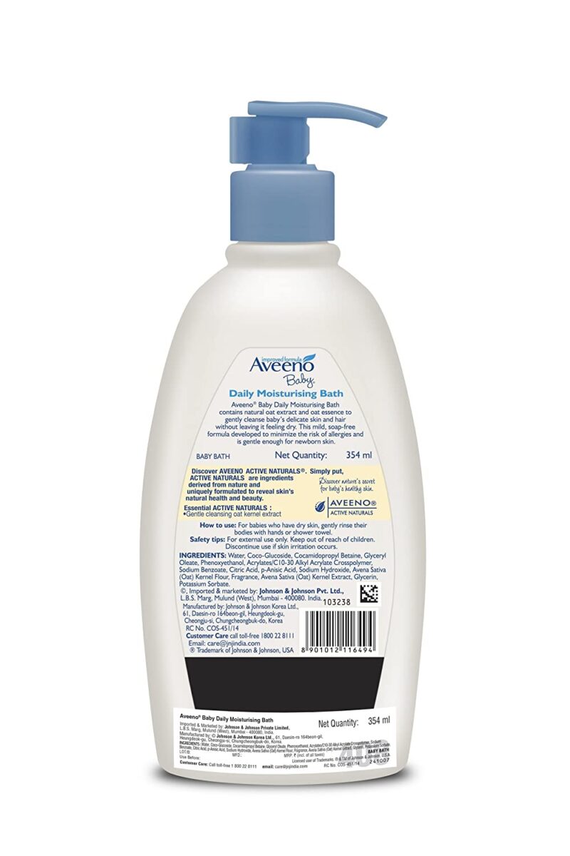 Aveeno Baby Daily Moisturising Bath for Delicate Skin -354ml - Image 2