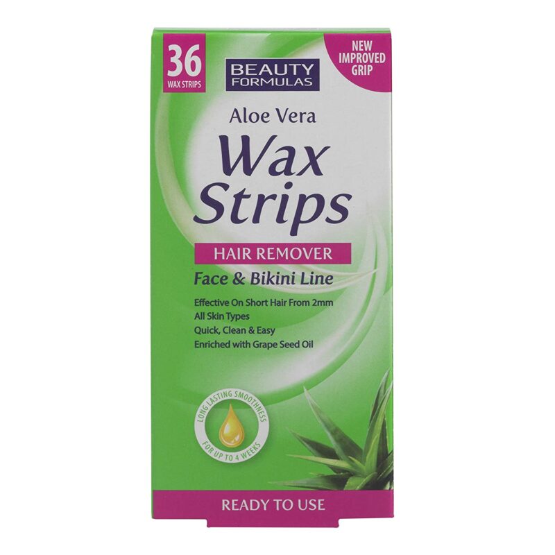 BEAUTY FORMULAS ALOE VERA HAIR REMOVER 36 WAX STRIPS