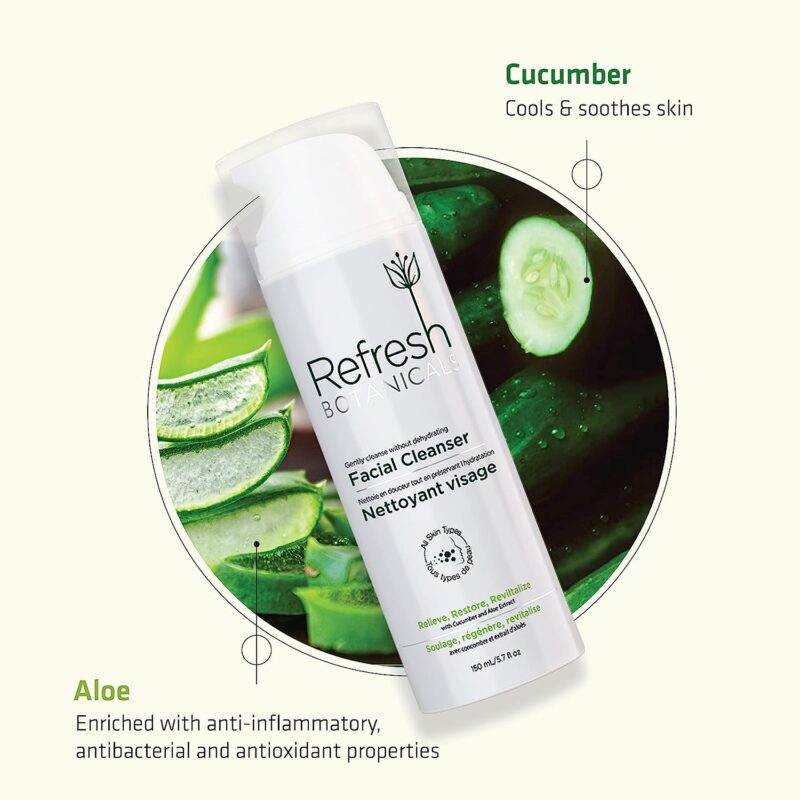 Refresh Botanicals Facial Cleanser with Aloe Vera & Cucumber 150ml - Image 2