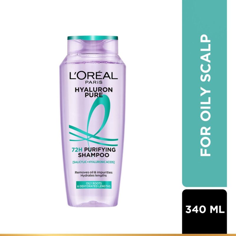 Lâ€™OrÃ©al Paris Hyaluron Pure 72H Purifying Shampoo For Fresh Scalp & Hydrated Hair, 340 ml - Image 12