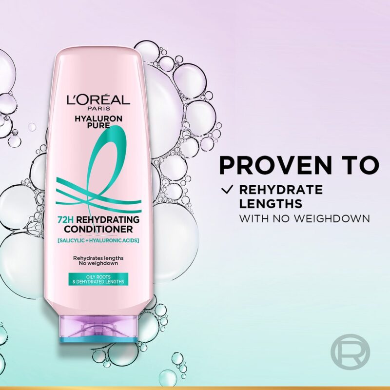 Lâ€™OrÃ©al Paris Hyaluron Pure 72H Rehydrating Conditioner For Smooth Tangle-Free Hair, 175 ml - Image 7