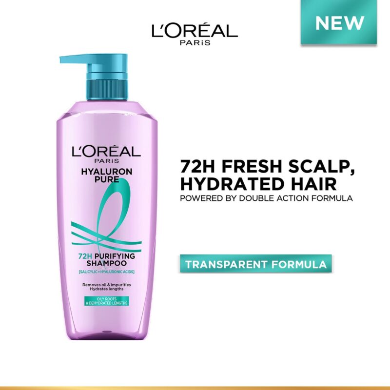 Lâ€™OrÃ©al Paris Hyaluron Pure 72H Purifying Shampoo For Fresh Scalp & Hydrated Hair, 800 ml - Image 11